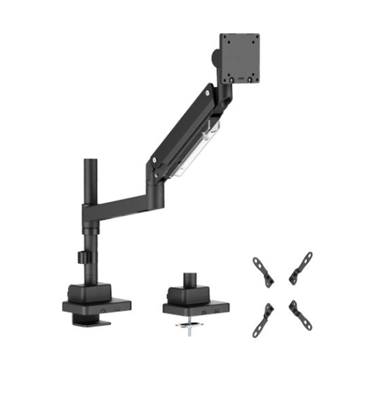 Brateck LDT80-C012P Super Heavy-Duty Pole-Mounted Gas Spring Monitor Arm, Matte Black, Fit Screen Size: 24'-57' Up to 27 KG （LS）