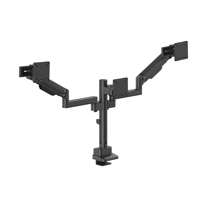Brateck Modular Mechanical Spring Triple Monitor Arm with Sliders 17'-27' Monitor Weight Capacity (per flat screen):11kg, VESA: 75x75,100x100(Black), LDT86S-C034S-BLK