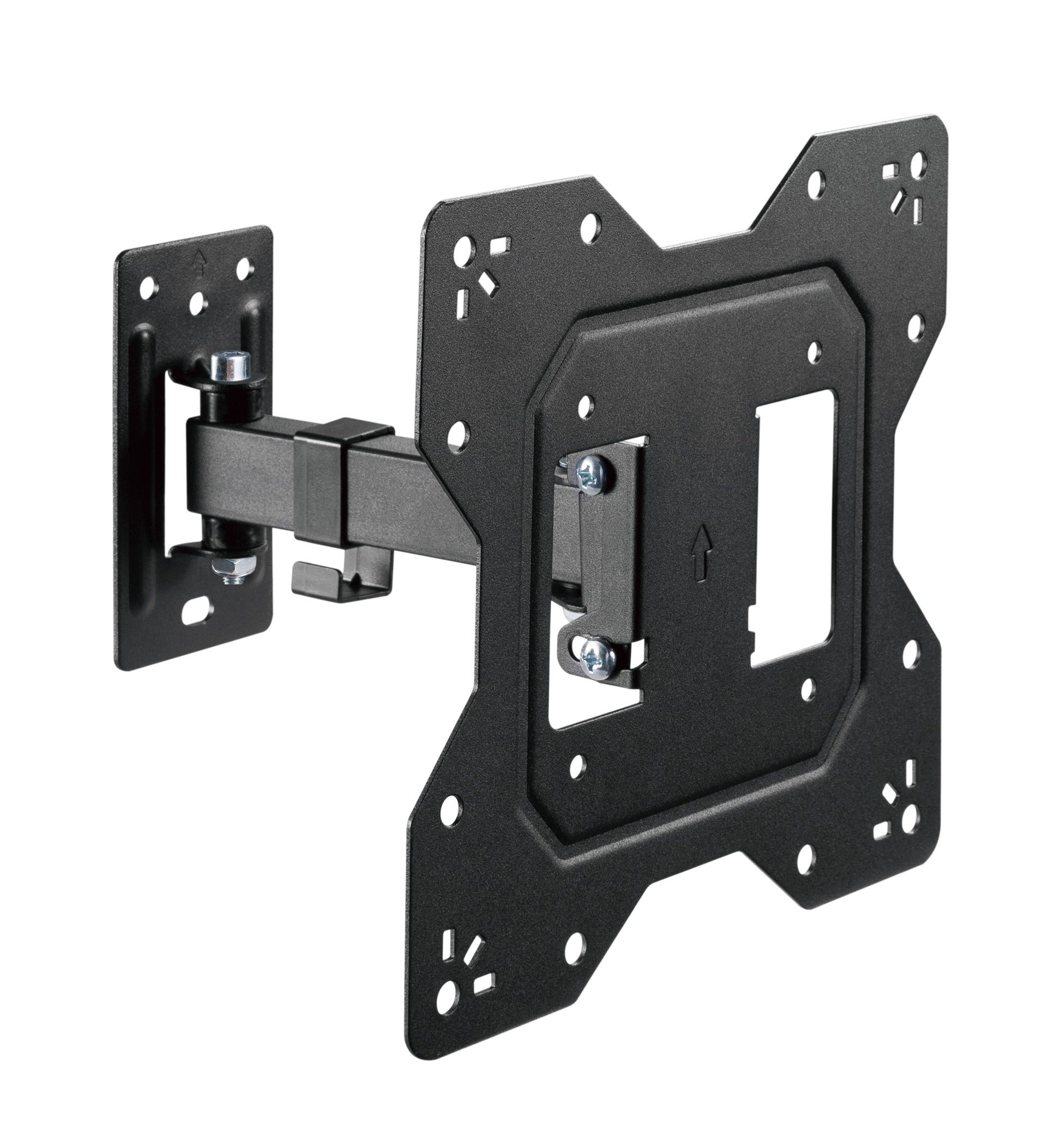 Brateck BrateckEconomical Full-Motion TV Wall Mount For 23'-43' Fit Curved TV up to 30KG, VESA 100x100,100x200,200x100,200x200 Fine Texture Black (LS), LPA68-221