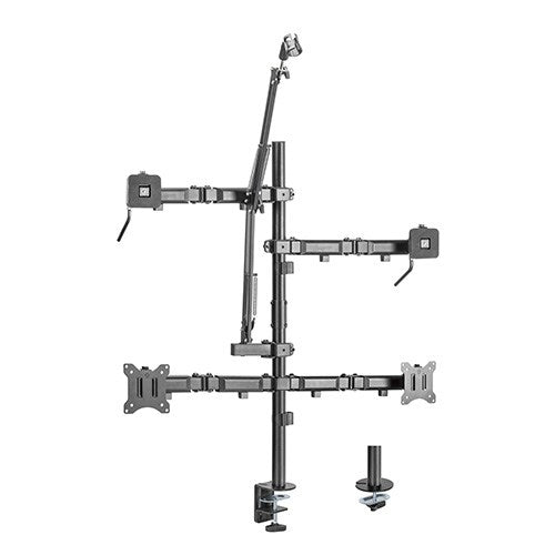 Brateck Dual-Monitor All-in-One Studio Setup Desktop Mount Fit17'-32' Weight Capacity Up to 9kg, Fit Curved Monitor (LS), MDS10-2