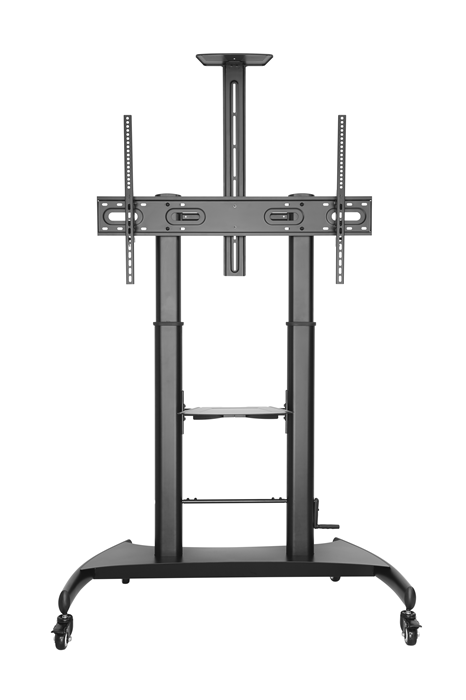 Brateck Large Screen Telescopic Height-Adjustable Steel TV Cart with Crank Handle Fit 60'-100' Up to 100kg- Matte Black ï¼ˆLSï¼‰, TTL06H-610TW