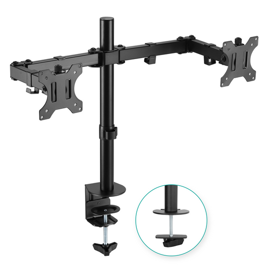 mbeatÂ® activiva ErgoLife Dual Monitor Screen Double Joint Monitor Arm Detachable VESA 360Â° Rotary Two Mounting Options Net Weight: 4.3kg