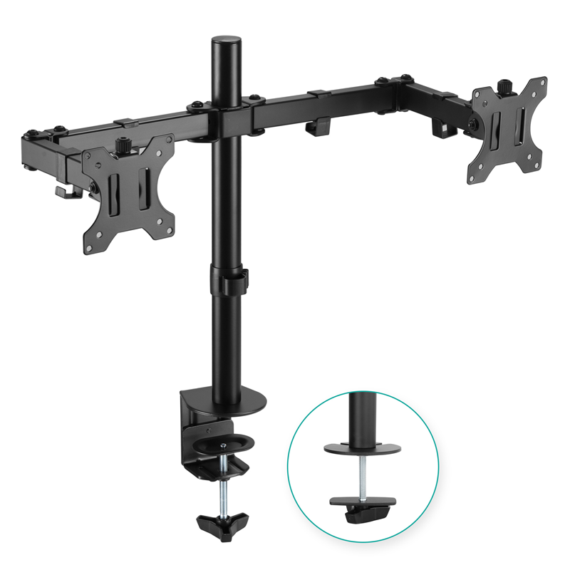 mbeat activiva ErgoLife Dual Monitor Screen Double Joint Monitor Arm Detachable VESA 360° Rotary Two Mounting Options Net Weight: 4.3kg, ACA-BMA-DC01K