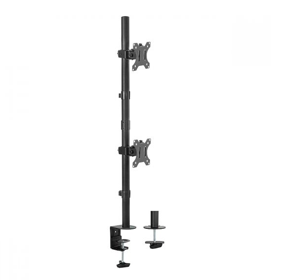 mbeat activiva Dual-Screen Articulating Vertical Monitor Arm is designed for ultimate workspace efficiency and ergonomic comfort, ACA-BMA-VDC01K