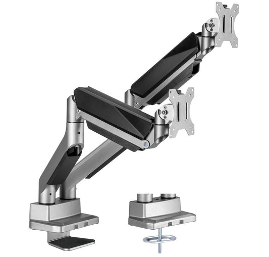 mbeat activiva Heavy Duty Dual Monitor Screen Gas Spring Monitor Arm Support:For monitors 17'-35'', each up to15kg. Integrated 180° Rotation, ACA-HMA-DGS01Y