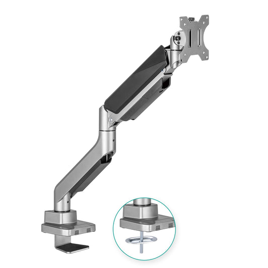 MBEAT (LS) mbeat Activiva Heavy Duty Single Monitor Screen Gas Spring Monitor Arm ACA-HMA-SGS01Y Color: Metallic Grey Screen Rotation: +180°~-180°