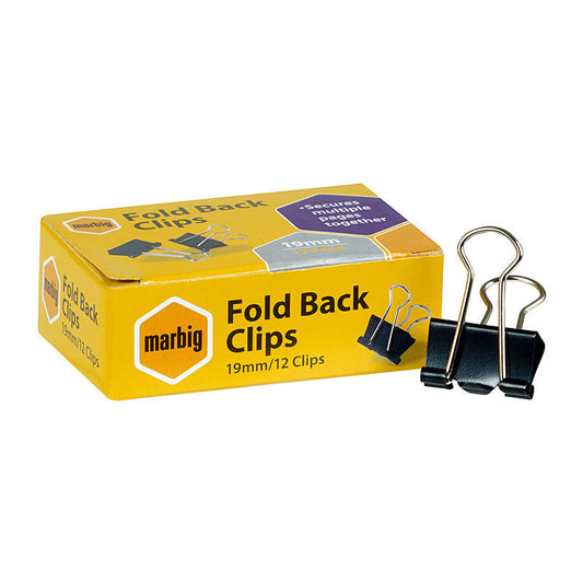 Mbg FoldBk Clip 19mm Bx12 SL12