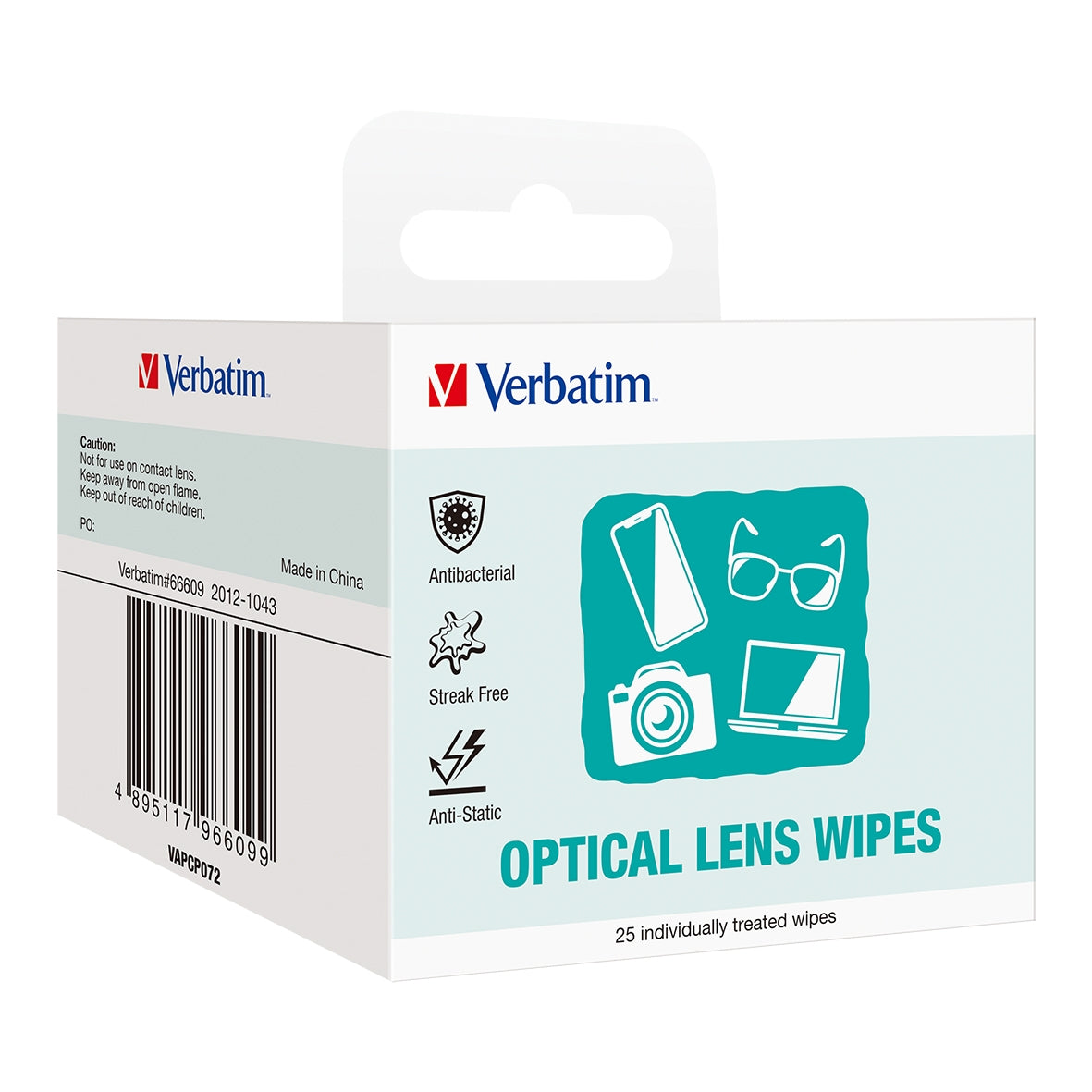 Verbatim Screens, Monitor, Glasses, Window Cleaning Wipes - 25pcs, 66609
