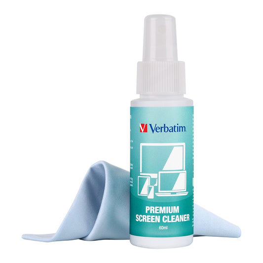 Verbatim Premium Screen Cleaning Kit - 60ml. Laptop, Phone, Tablet, Monitors, Screens, Glass. Antibacterial, 66610