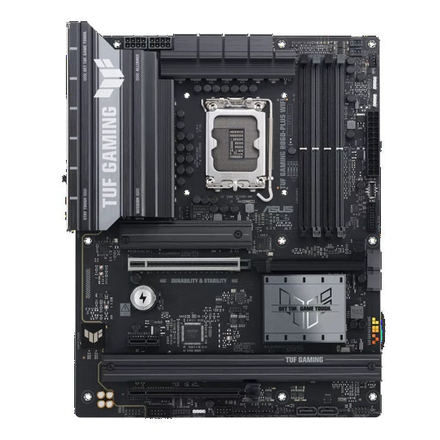 ASUS TUF GAMING B860-PLUS WIFI LGA1851 ATX Motherboard 256GB, DDR5, 1 x PCIe 5.0, 3 x M.2 slots, 4 x SATA, WiFi 7, 1 x HDMI, 1 x DP