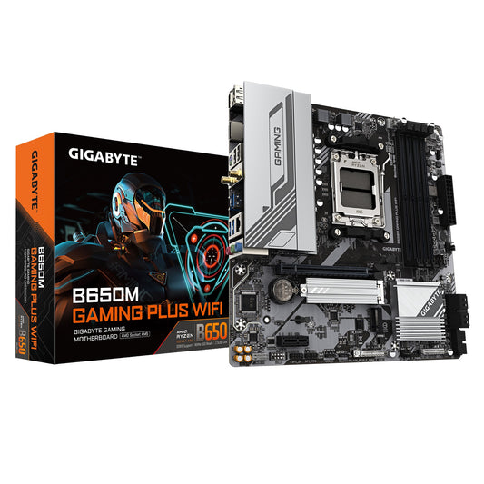 Gigabyte B650M GAMING PLUS WIFI, AMD AM5, 4 x DDR5up to 256 G, 1 x HDMI, 1 x PCI Express x16, 2 x M.2, 4 x SATA, 4 x USB 3.2, GA-B650M GAMING PLUS WIFI