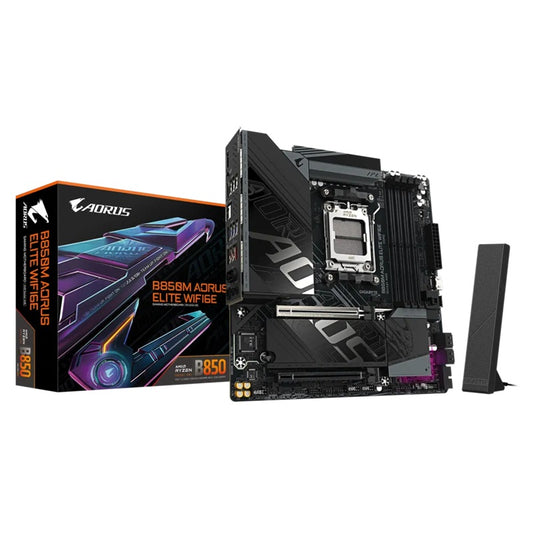 Gigabyte B850M A ELT WF6E, AM5 board with B850 chipset, DDR5 256GB, 16x PCIe5, dual M.2, 2.5GbE, Wi-Fi 6E, DP, rich USB SATA, 7.1 audio support, B850M AORUS ELITE WIFI6E