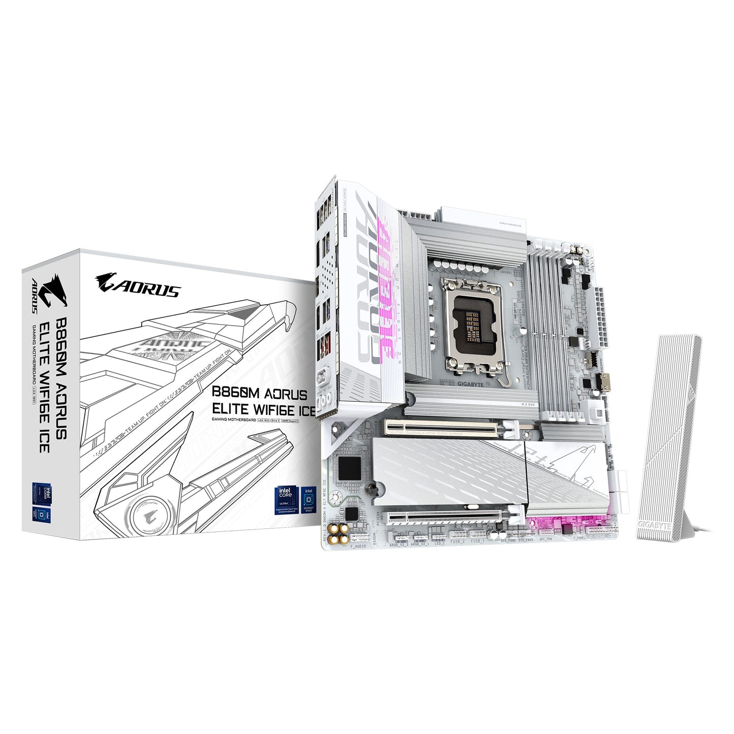 Gigabyte (LS) Gigabyte M/B B860M A ELT WF6E ICE 1.0, Intel B860, 4 x DDR5 up to 256 GB, 2x HDMI, 2 x PCI Express x16, 3 x M.2, 4 x SATA, 9x USB 3.2