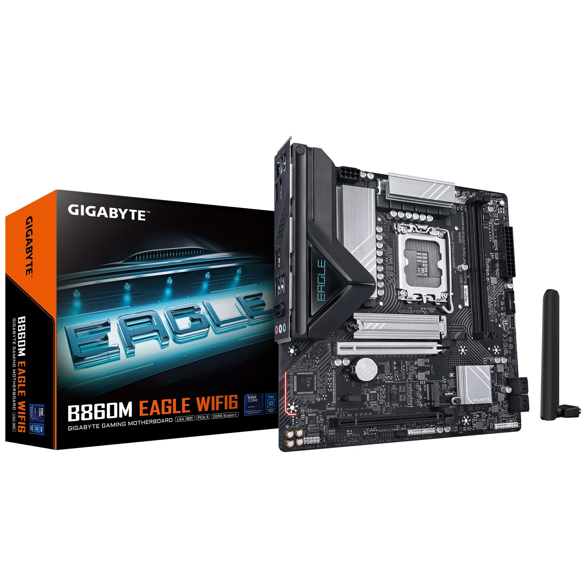 Gigabyte M/B B860M EAGLE WIFI6 1.0, Intel B860, 2 x DDR5 up to 128 GB, 1x HDMI, 2 x PCI Express x16, 2 x M.2, 4 x SATA, 5x USB 3.2