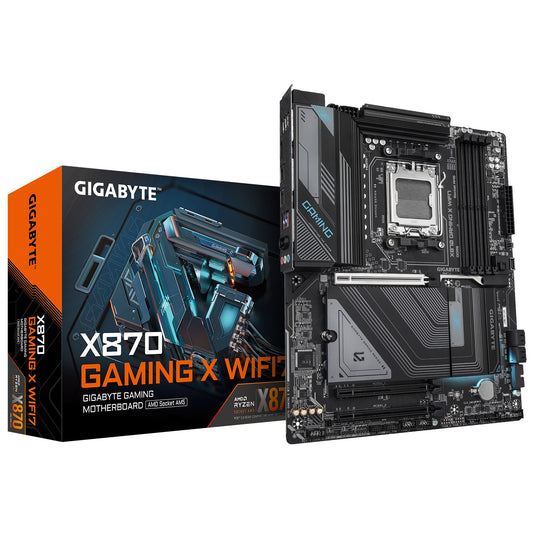 Gigabyte X870 GAMING X WIFI7 AMD AM5 ATX Motherboard 4x DDR5~256GB,3x PCIe x16, 3x M.2, 4x SATA 6,4x USB 3.2, 4x USB2.0, 2x USB-C