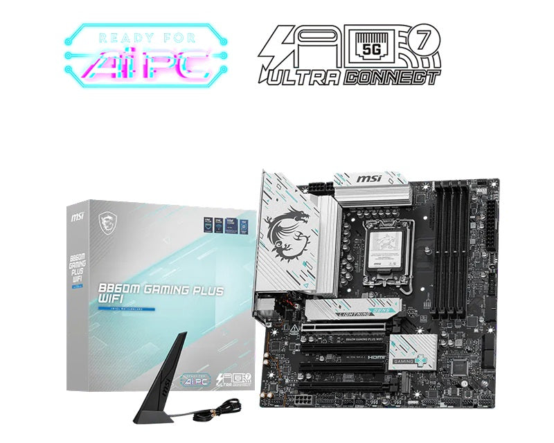MSI B860M GAMING PLUS WIFI, INTEL B860, 4x DDR5 256GB, 1x HDMI, 4x PCI-E x16, 3x M.2, 4x SATA, 6x USB 2.0, Intel Killer BE1750x Wi-Fi 7
