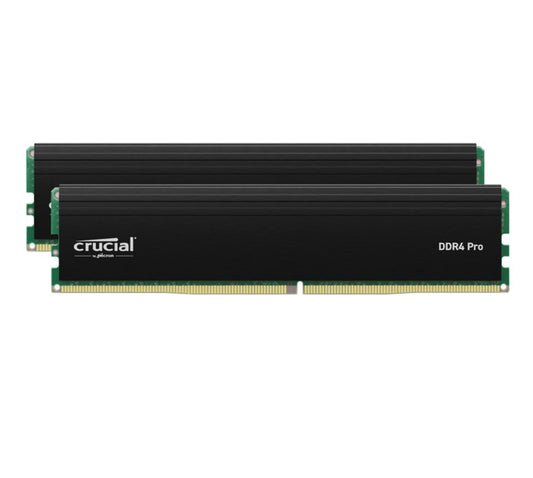 Micron (Crucial) Crucial Pro 32GB (2x16GB) DDR4 UDIMM 3200MHz CL22 Black Heat Spreader Support Intel XMP AMD Ryzen Desktop PC Gaming Memory, CP2K16G4DFRA32A