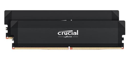 Micron (Crucial) Crucial Pro 32GB (2x16GB) DDR5 UDIMM 6400MHz CL32 Black Heat Spreader Overclocking Support Intel XMP AMD Ryzen Desktop PC Gaming Memory, CP2K16G64C32U5B