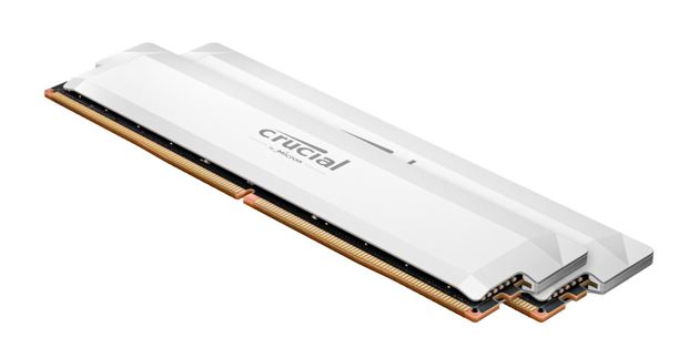 Micron (Crucial) Crucial Pro 32GB (2x16GB) DDR5 UDIMM 6400MHz CL38 White Heat Spreader Support Intel XMP AMD Ryzen Desktop PC Gaming Memory, CP2K16G64C38U5W