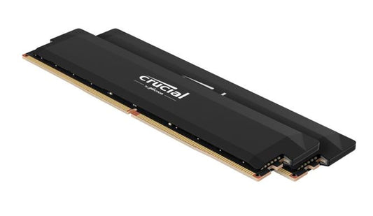 Micron (Crucial) Crucial Pro 32GB (2x16GB) DDR5 UDIMM 6400MHz CL38 Black Heat Spreader Support Intel XMP AMD Ryzen Desktop PC Gaming Memory ~CP2K16G60C48U5, CP2K16G64C38U5B