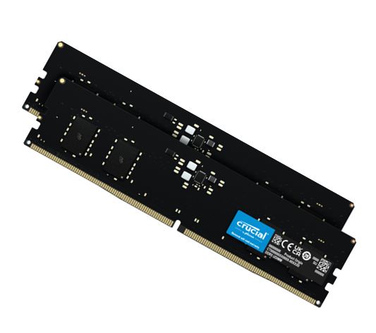 Micron (Crucial) Crucial 64GB (2x32GB) DDR5 UDIMM 5600MHz CL46 Desktop PC Memory, CT2K32G56C46U5