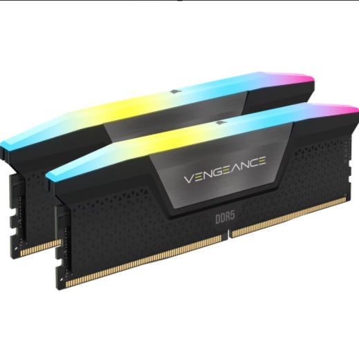 Corsair Vengeance RGB 16GB (2x8GB) DDR5 DRAM 5200MT/s CL40 Memory Kit - Black, CMH16GX5M2B5200C40
