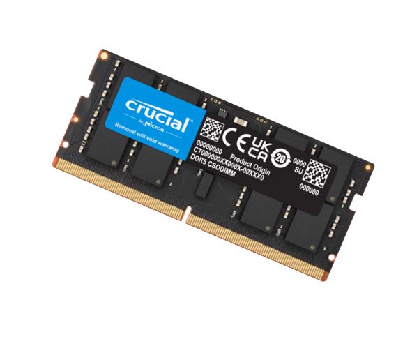Micron (Crucial) Crucial 32GB (1x32GB) DDR5 CSODIMM 6400MHz C52 1.1V Notebook Laptop Memory for Intel Core Ultra Processors AI PC, CT32G64C52CS5