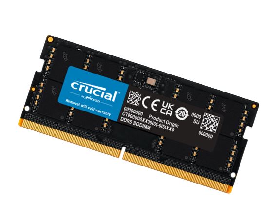 Micron (Crucial) Crucial 64GB (1x64GB) DDR5 SODIMM 5600MHz CL46 Notebook Laptop Memory, CT64G56C46S5