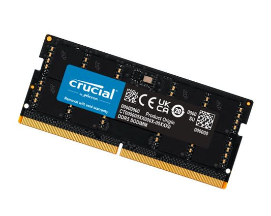 Micron (Crucial) Crucial 64GB (1x64GB) DDR5 SODIMM 5600MHz CL46 Notebook Laptop Memory, CT64G56C46S5