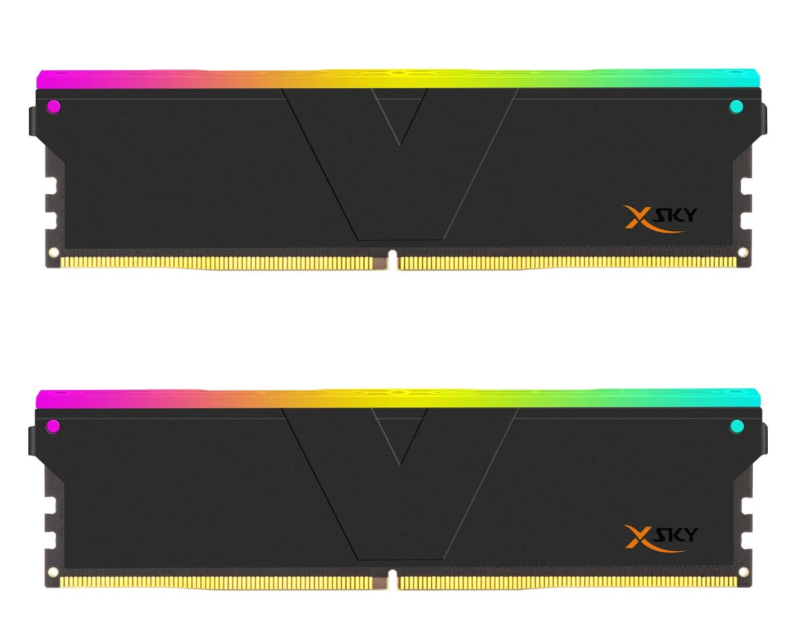 Leader-P V-Color TMXSAL1660836KWK 32GB (2x16GB) DDR5 6000MHz MANTA XSKY RGB U-DIMM CL 36-38-38-96 1.25V (BLACK) AMD EXPO