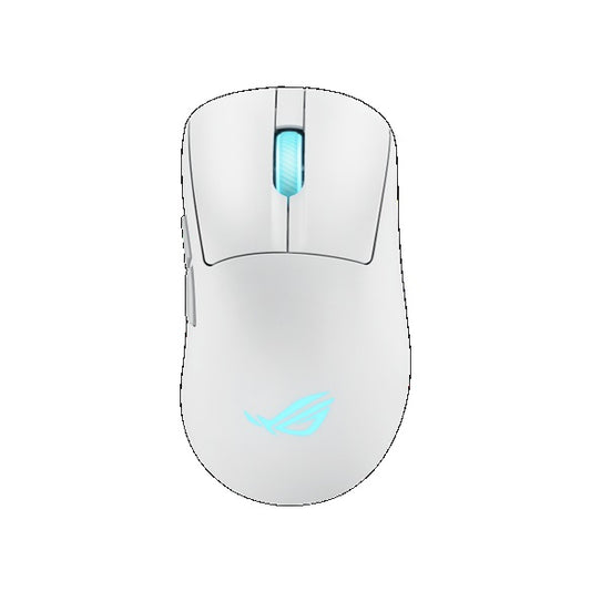 ASUS ROG Keris II Origin Gaming Mouse Moonlight White, ROG Micro Switch II, USB/Bluetooth/RF 2.4GHz, 8000 Hz, AURA Sync, 2 m paracord, ROG KERIS II ORIGIN WHITE