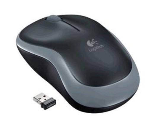 Logitech M185 Wireless Mouse Nano Receiver Grey 1-year battery life Logitech Advanced 2.4 GHz wireless connectivity, 910-002255