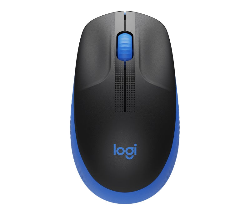 Logitech M190 Full-Size Wireless Mouse - BLUE from up to 10 meters away 1000 dpi, ONE AA- 18 months of worry-free usage, 910-005914