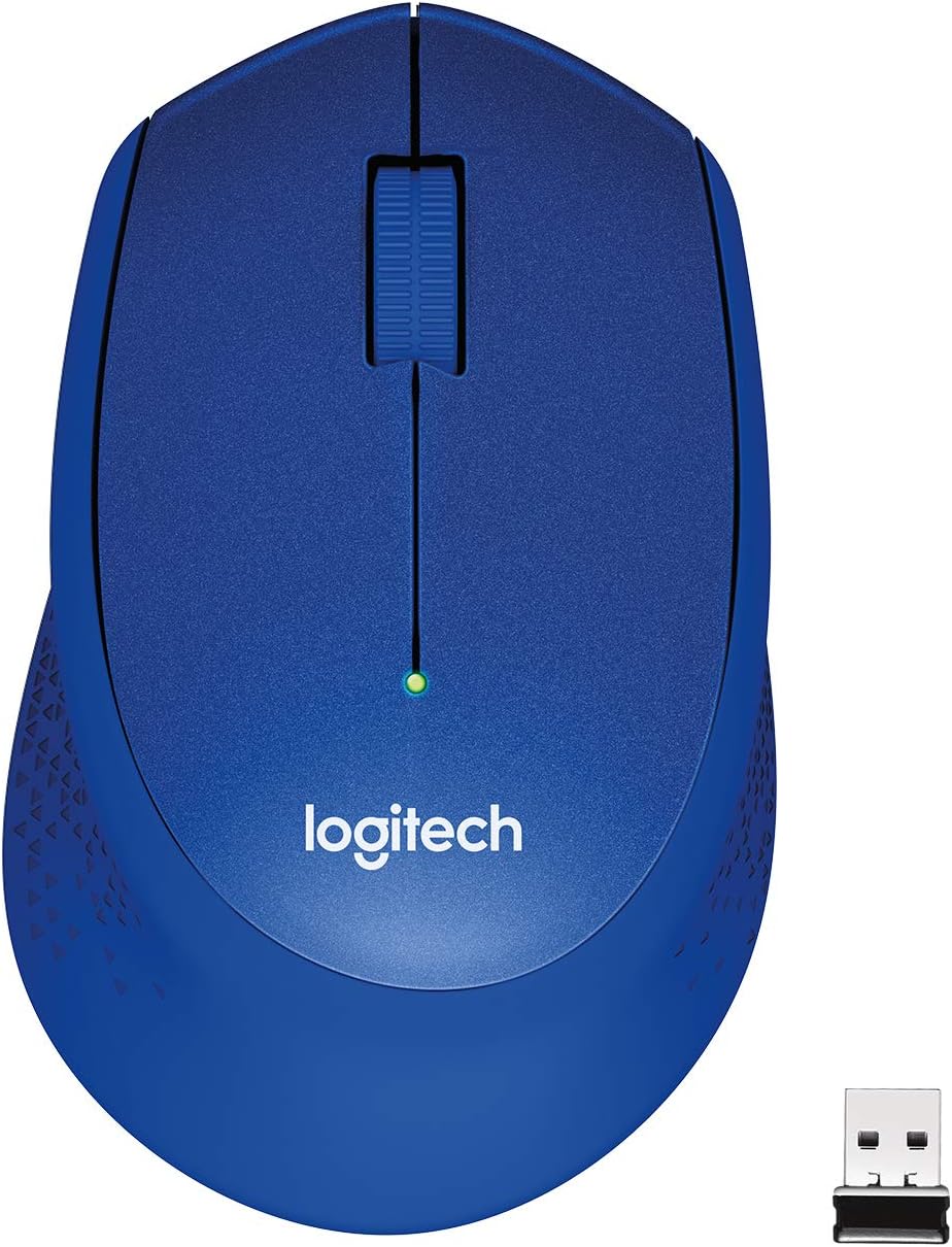 Logitech (LS)Logitech M331 SILENT PLUS Wireless Mouse Blue DPI (Min/Max): 1000± 1-Year Limited Hardware Warranty, 910-004915