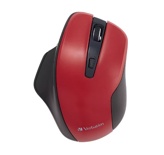 Verbatim Silent Ergonomic Wireless LED Mouse Red, 70243