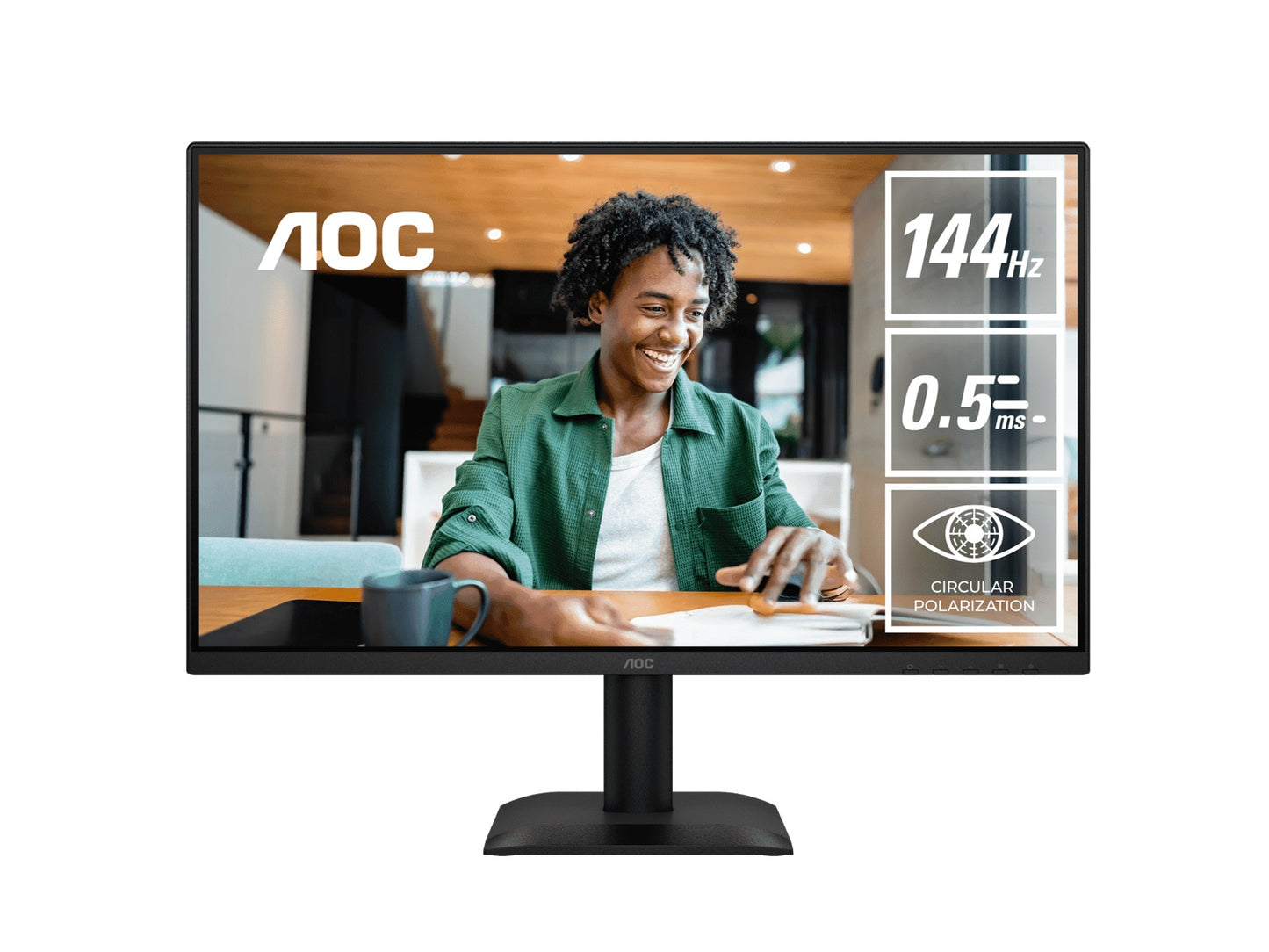 AOC 23.8' IPS, 1920x1080@144Hz, 4ms GtG, 300 cd/m², 1500:1, 178° VA, sRGB 112%, HDMI/DP, tilt -5°~23°, 16.7M colors, 16W (LS), 24E40L