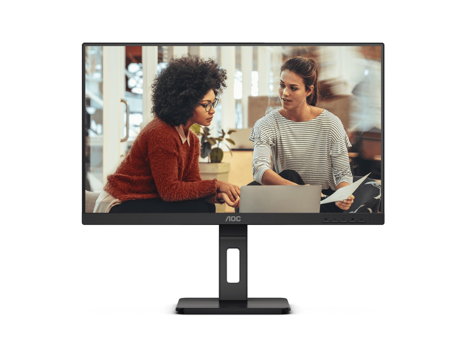 AOC 27' IPS Monitor (27E3QAF) - Full HD 75Hz, 4ms response, 300 nits, 120% sRGB, HDMI/DP/VGA, height-adjustable stand, built-in speakers (LS)
