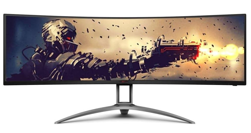AOC 49' Curved 1800R, 5120X1440 DQHD, 32:9, Adaptive Sync, HDR 400,1ms, 165Hz ,3x HDMI,1x DP,USB-C , Speaker, HAS, KVM ultra wide monitor, AG493UCX2
