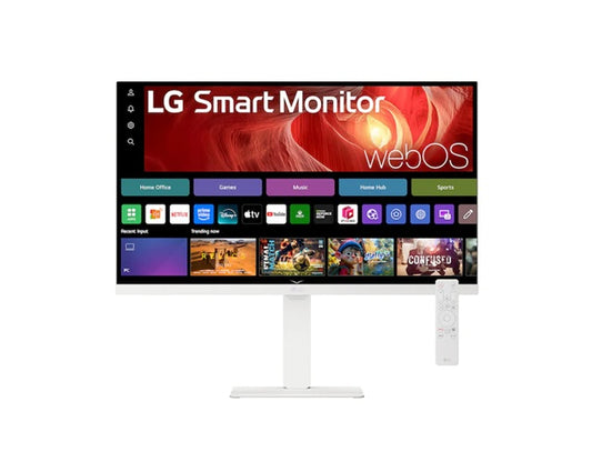 LG 27' 4K UHD IPS Smart Monitor with webOS, USB-C (65W PD), AirPlay 2, Bluetooth, DCI-P3 90%, Magic Remote support, and full ergonomic stand, 27U730SA-W