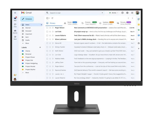 LENOVO ThinkVision E27-40 27' FHD IPS Monitor 1920x1080 16:9 4ms 100Hz Anti-glare Tilt Swivel Pivot Height Adjust VGA DP HDMI VESA 3yr WTY Black, 64BCMAR4AU