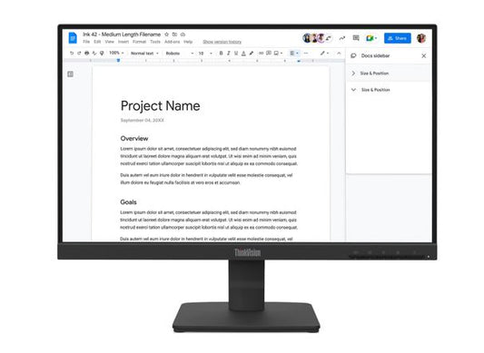 LENOVO ThinkVision S22-4E 21.5' FHD IPS Monitor 1920x1080 100Hz 16:9 4ms Anti-Glare Titl VGA HDMI VESA 3yr wty Black, 64CBKAR6AU
