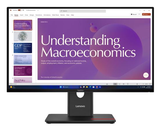 LENOVO ThinkVision T24D-40 23.8'/24' 120Hz FHD IPS Monitor USB-C Dock 100W DP Height Adjust Tilt Swivel Pivot HDMI DP LAN 4xUSB VESA ~62cdgar6au, 64B9GAR1AU