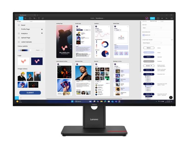 LENOVO ThinkVision T32UD-40 31.5'/32' 60Hz UHD IPS Monitor 4K 3840x2160 16:9 Height Adjustable Tilt Pivot Swivel HDMI DP USB-C hub LAN RJ45 VESA 3yr, 64B0GAR1AU
