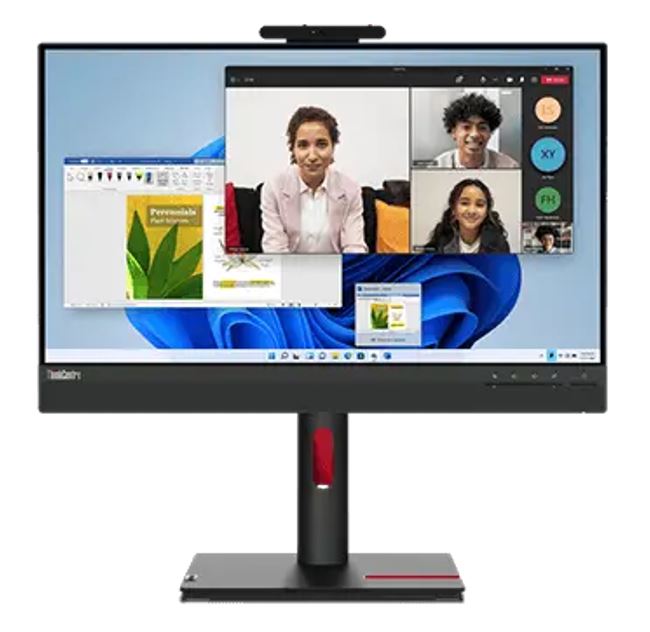 LENOVO ThinkCentre Tiny-in-One G5 23.8'/24' FHD 60Hz 1920x1080 16:9 4ms Height Adjust Tilt Swivel Pivot HDMI DP IPS USB3.2 Anti-glare Webcam Mic, 12NAGAR1AU