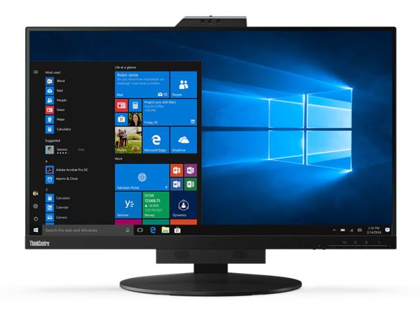 LENOVO ThinkCentre Tiny-in-One 27' 60Hz QHD Monitor 2560x1440 16:9 14ms Height Adjust Tilt Swivel Pivot HDMI DP USB3.1 Webcam Mic VESA Black 3YR, 11JHRAR1AU