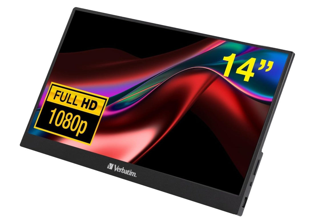 Verbatim 14' IPS FHD 1920x1080 - HDR, 60Hz HDMI USB-C Capacitive Touch Panel Portable Monitor, 49591