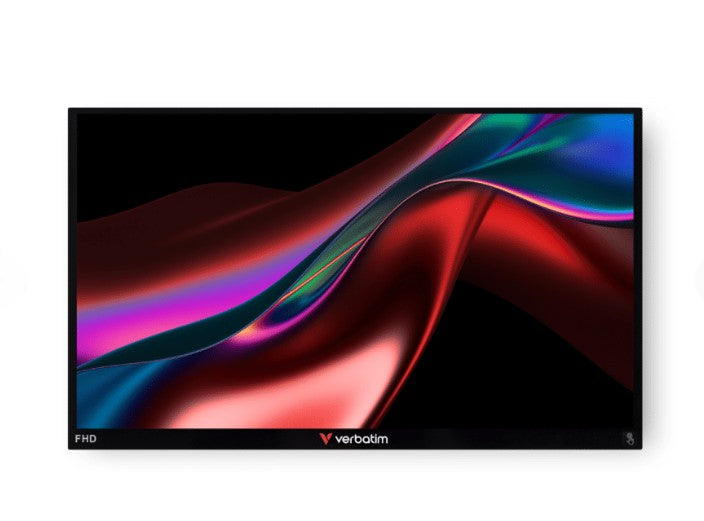 Verbatim 15.6' IPS USB-C Touch Full HD 1920 x 1080, 10 Point Touch, - Tilt, Speaker, Earphone, VESA 50mm x 50mm Business Ultra Portable IOS Monitor, 49592