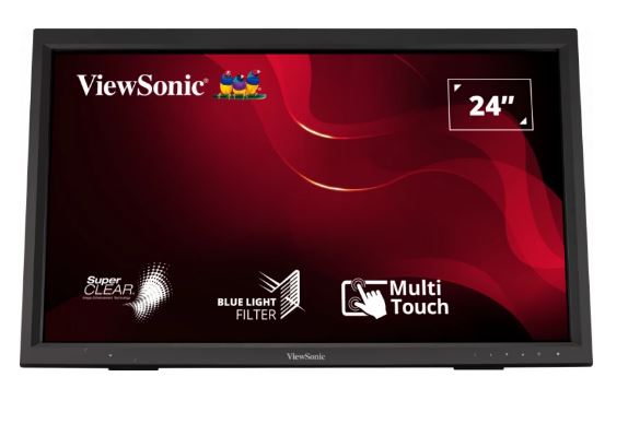 ViewSonic Commercial ViewSonic 24' TD2423 IR 10 Point Touch Advanced Ergonomics, Magnetic Pen Holder, 40 degrees Tilt, 7H Hardness VESA 100, Glove, Multi OS Touch Monitor