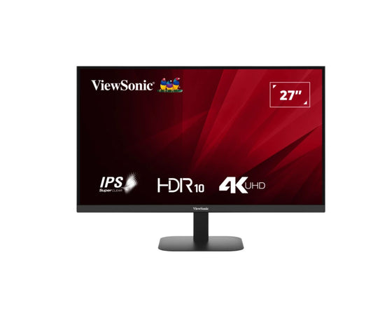 ViewSonic 27' 4K 3840 x 2160 SuperClear IPS, HDR10, 2x HDMI and DP x1, Eye Pro Tech.Seamless, VESA 75, Eco Mode, Joy Key rear, Office Monitor,3YARW, VA2708-4K-MHD