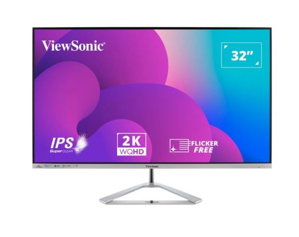 ViewSonic 32' 2K QHD (2560 x 1440) Business Professional Ultra Thin Stylish, Elegant,SuperClear IPS, low energy 36w, 3YARW, VX3276-2K-MHD-2